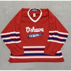 Vintage Oshawa Generals Jersey Adult Red Size Large Hockey Made In Canada Men’s